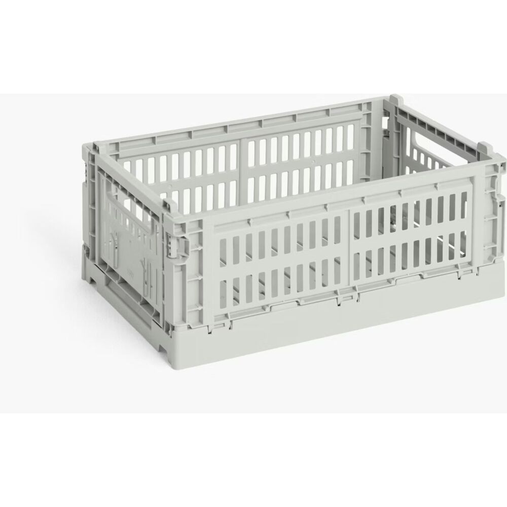 HAY Light Gray Small Recycled Polypropylene Stackable Colour Crate